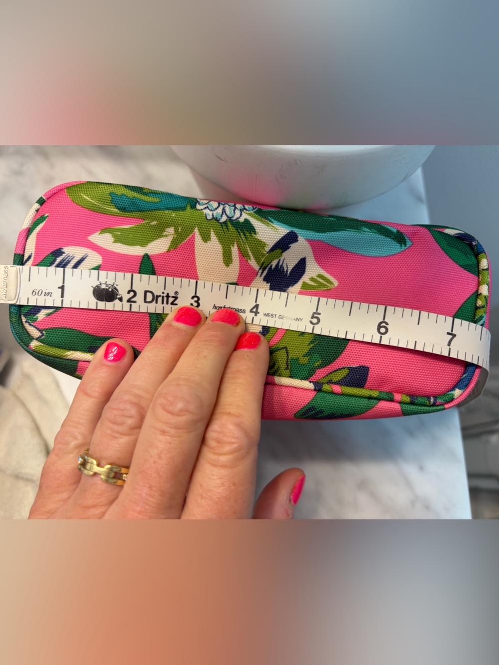 Vera Bradley Pink Floral Print Travel Cosmetic Case - Picture 7 of 7
